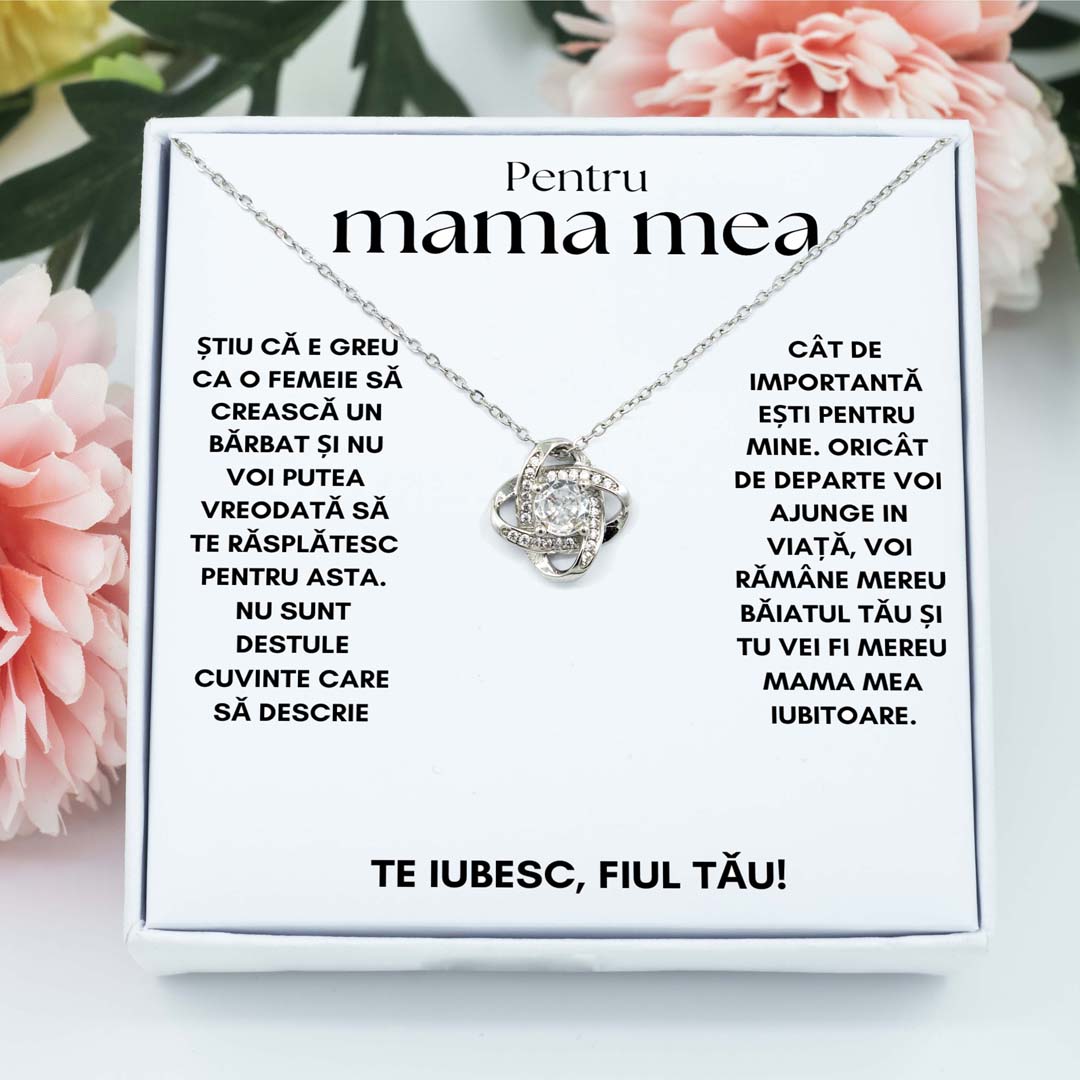Colier pentru mamă cu mesaj în limba română [RO]