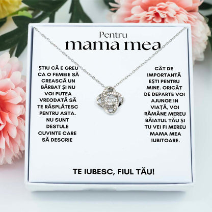 Colier pentru mamă cu mesaj în limba română [RO]