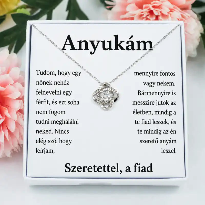 Nyaklánc anyának magyar nyelvű üzenetkártyával [HU]