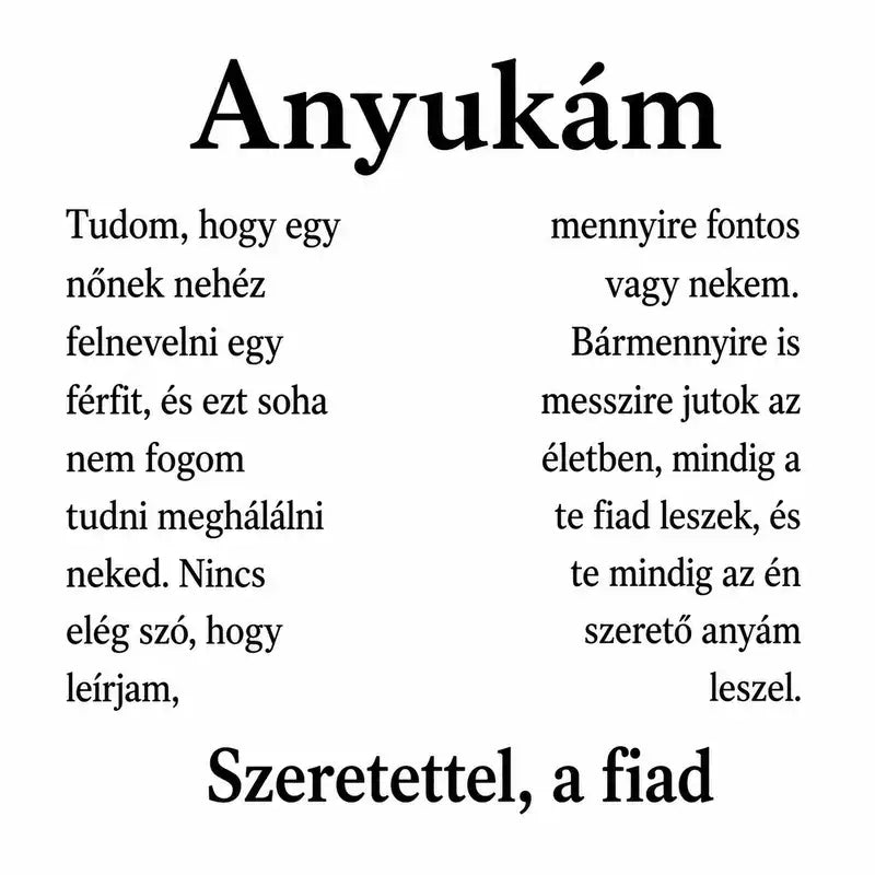 Nyaklánc anyának magyar nyelvű üzenetkártyával [HU]