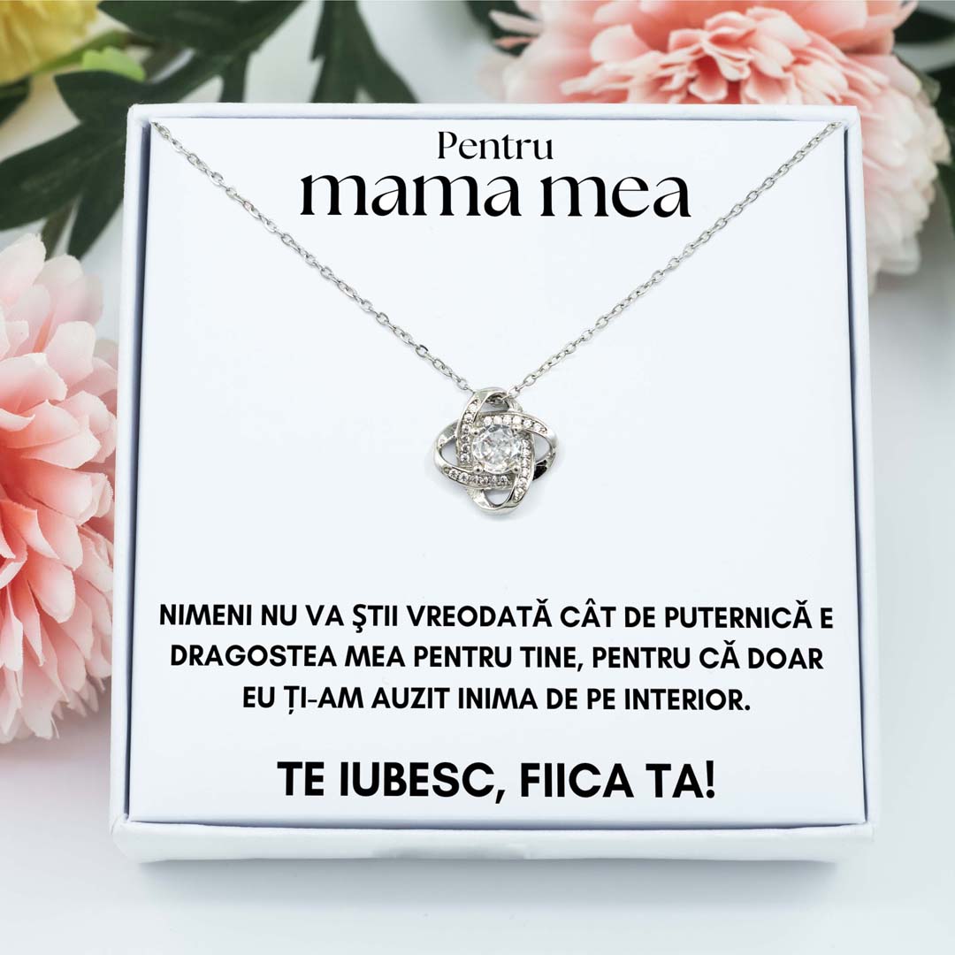 Colier pentru mamă cu mesaj în limba română [RO]
