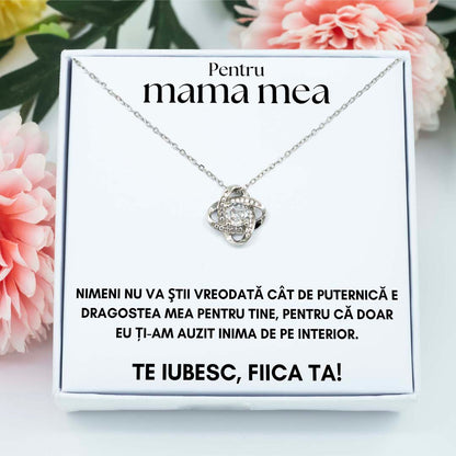 Colier pentru mamă cu mesaj în limba română [RO]